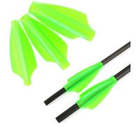 PYMUST 24 pièces de Plumes de flèche en TPU pour tir à l'arc - Plumage Monobloc adapté aux tiges de DE 7,6/6,0/4,0 mm, Accessoires pour Chasse à l'arc et tir en extérieur (Vert, OD 6mm)