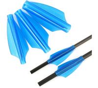 PYMUST 24 pièces de Plumes de flèche en TPU pour tir à l'arc - Plumage Monobloc adapté aux tiges de DE 7,6/6,0/4,0 mm, Accessoires pour Chasse à l'arc et tir en extérieur (Bleu, OD 4mm)