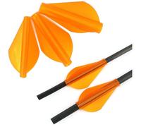 PYMUST 24 pièces de Plumes de flèche en TPU pour tir à l'arc - Plumage Monobloc adapté aux tiges de DE 7,6/6,0/4,0 mm, Accessoires pour Chasse à l'arc et tir en extérieur (Orange, OD 7.6mm)
