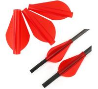 PYMUST 24 pièces de Plumes de flèche en TPU pour tir à l'arc - Plumage Monobloc adapté aux tiges de DE 7,6/6,0/4,0 mm, Accessoires pour Chasse à l'arc et tir en extérieur (Rouge, OD 4mm)