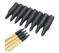 PYMUST 30pcs tirant des Pointes de flèches 70/75/80grain pour od 8mm Arbre en Bambou ou flèche en Bois à tête Large tir à l'arc Chasse Pointes cibles (noir002)