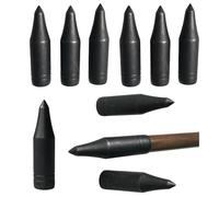 PYMUST 30pcs tirant des Pointes de flèches 70/75/80grain pour od 8mm Arbre en Bambou ou flèche en Bois à tête Large tir à l'arc Chasse Pointes cibles (black003)