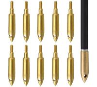 PYMUST 6 pièces 145 Grains de sifflet de tir à l'arc Pointes de flèches à Signal en cuivre tir à l'arc ciblant Les Pointes de flèche de sifflet pour Arc à poulies (Jaune, 3 Trous)