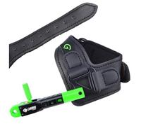 PYMUST Aide à la libération de l'arc composé de tir à l'arc étrier de déclenchement à 360 ° Sangles de Poignet réglables pour la Chasse Accessoires de tir à la Cible (Vert)