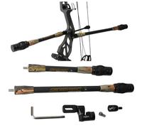 PYMUST Kit Stabilisateur Tir à l'arc Carbone Camouflage 8 & 10 Pouces avec Poids INOX, Support V Latéral à Démontage Rapide Réglable en Angle pour Arcs à Poulies