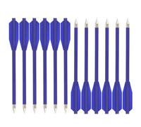 PYMUST Lot de 12/24 flèches en Plastique de 16 cm avec ailettes - Flèches de tir à l'arc pour la Chasse et Le tir sur Cible, adaptées à l'entraînement au tir à l'arc (24, Bleu)