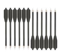 PYMUST Lot de 12/24 flèches en Plastique de 16 cm avec ailettes - Flèches de tir à l'arc pour la Chasse et Le tir sur Cible, adaptées à l'entraînement au tir à l'arc (12, Noir)