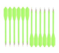 PYMUST Lot de 12/24 flèches en Plastique de 16 cm avec ailettes - Flèches de tir à l'arc pour la Chasse et Le tir sur Cible, adaptées à l'entraînement au tir à l'arc (12, Vert Fluo)