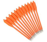 PYMUST Lot de 12/24 flèches en Plastique de 16 cm avec ailettes - Flèches de tir à l'arc pour la Chasse et Le tir sur Cible, adaptées à l'entraînement au tir à l'arc (24, Orange)