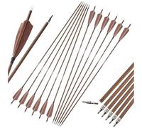 PYMUST Lot de 12 flèches en Carbone Pur, 82,8 cm (32,6 Pouces), SP500, diamètre intérieur 6,2 mm, avec Plumes Naturelles - Tir à l'arc, Chasse, tir sur Cible, entraînement (600sp)