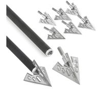 PYMUST Pointes à vis 100 Grains - Pointes aiguisées pour Chasse et tir à l’Arc, compatibles arcs Compound et recurve, Lot de 6/12/24 (12pcs, Style 2)