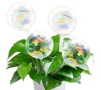 Pynqdfu Lot de 4 grands globes d'arrosage pour plantes, accessoires pour plantes, accessoires d'arrosage en verre dégradé arc-en-ciel pour vacances, voyage, intérieur, extérieur, maison, jardin, 27 cm