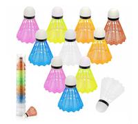 Pynzeka 12 Pièces Volant Badminton Volants Badminton Plastique pour Entraînement en Intérieur et Extérieur