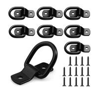 Pynzeka 8 Pièces Anneaux D'Arrimage Anneaux D'arrimage Noir + 16 Vis pour Sécuriser des Voitures Remorques Camions Kayaks