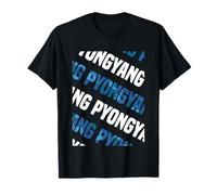 Pyongyang Motif Camouflage Bleu T-Shirt