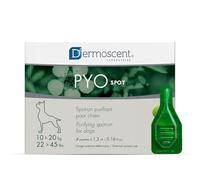 PYOspot Spot-on pour Chiens 10-20 kg | Soin Purifiant Naturel de la Peau | Soutient l’Équilibre du Microbiote Cutané | 4 Pipettes 1,2 ML | Dermoscent