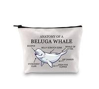 PYOUL Beluga Baleine Amoureux Cadeau Anatomie d'une Baleine Beluga Trousse de maquillage pour amateur de dauphins Cadeau animal marin, A Beluga Baleine B