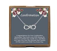 PYOUL Collier de première communion, collier de confirmation, cadeau chrétien, croix de confirmation pour filles et femmes, collier de première communion, cadeau religieux, Acier inoxydable et cuivre