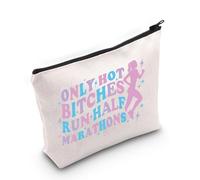 PYOUL Demi-Marathon Runner Appreciation Gift Only Hot B* Run Half Marathons Makeup Bag Female Runner Cosmetic Bag Half Marathon Lover Gift, Course semi-marathons B