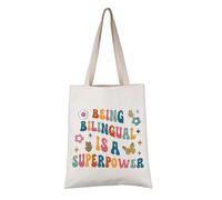 PYOUL ESL Sac fourre-tout pour enseignant « Being Bilingual Is A Superpower » Sac fourre-tout pour enseignant, Sac fourre-tout Être bilingue, medium