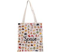 PYOUL Espagne Lover Gift Spain Travel Tote Bag Spanish Culture Sac à main Espagne Tourisme Cadeau Espagne Vacances, Sac de voyage Espagne, Large