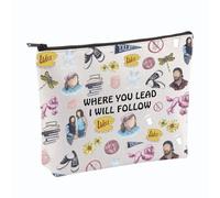 PYOUL Gilmore Trousse de maquillage avec inscription « Where You Lead I Will Follow », Sac « I Will Follow »