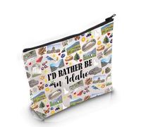 PYOUL Idaho State Souvenirs Gift I'd Rather Be in Idaho Trousse de maquillage Idaho Home Cosmetic Bag Idaho Tourism Gift, Be in Idaho Bag