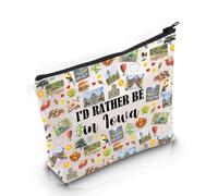 PYOUL Iowa State Souvenirs Gift I'd Rather Be in Iowa Makeup Bag Iowa Home Cosmetic Bag Iowa Tourism Gift, Be in Iowa Bag