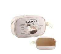 PYOUL Ragdoll Cat Lover Gift Anatomie Ragdoll Cat Trousse de maquillage transparente Ragdoll Cat Mom Trousse de toilette de voyage Motif chat, Anatomie Ragdoll Cat Mb