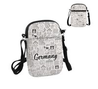 PYOUL Sac à bandoulière Allemagne Doodles Landmarks Sac à bandoulière Sac de voyage en Allemagne Cadeau de visite en Allemagne, Allemagne Doodles Cb