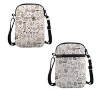 PYOUL Sac à bandoulière Pologne pour amoureux de la Pologne Doodles Landmarks Sac de voyage en Pologne Cadeau souvenir, Pologne Doodles Cb