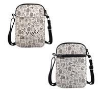 PYOUL Sac à bandoulière pour amoureux de l'Égypte Doodles Landmarks Sac de voyage souvenir égyptien, Egypt Doodles Cb