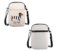 PYOUL Sac à bandoulière pour amoureux de teckel français Cadeau pour maman, French Weenie Cb