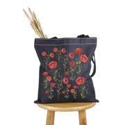 PYOUL Sac fourre-tout avec motif coquelicot rouge pour amoureux des fleurs sauvages, Sac fourre-tout à thème coquelicot rouge, medium