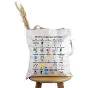 PYOUL Sac fourre-tout de sensibilisation à la maladie de Ménière avec ruban jaune et gris, Sac fourre-tout Maladie de Ménière, medium