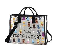 PYOUL Sac fourre-tout humoristique pour chat Karma Is A Cat Album de musique Cadeau pour les fans, Karma est un chat Tt UE, medium