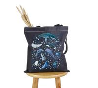 PYOUL Sac fourre-tout pour amoureux des baleines Motif animaux de l'océan, Animaux de l'océan Baleines T, medium