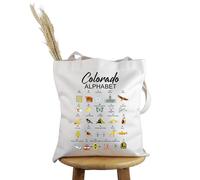 PYOUL Sac fourre-tout pour amoureux du Colorado State Alphabet Sac fourre-tout Colorado Sac à main Sac à main Colorado Pride Cadeau, Sac fourre-tout Colorado State, medium