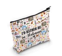PYOUL Trousse de maquillage Alabama State Souvenirs Gift I'd Rather Be in Alabama Home Cosmetic Bag Alabama Tourism Gift, Be in Alabama Bag