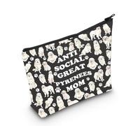 PYOUL Trousse de maquillage antisociale pour amoureux des Pyrénées, Pyrénées Sac Mom
