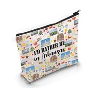 PYOUL Trousse de maquillage Arkansas State Souvenirs Gift I'd Rather Be in Arkansas Home Cosmetic Bag Arkansas Tourism Gift, Be in Arkansas Bag