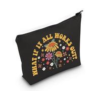 PYOUL Trousse de maquillage avec citation « What If It All Works Out », All Works Out Bag EU