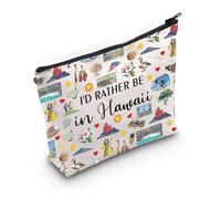 PYOUL Trousse de maquillage hawaïenne avec inscription « Rather Be in Hawaii », Be in Hawaii Bag
