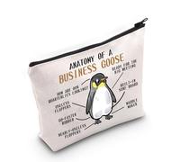PYOUL Trousse de maquillage pour amoureux de pingouins - Anatomie d'une oie d'affaires - Trousse de maquillage pour fan de pingouin, Un sac d'oie professionnel