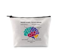PYOUL Trousse de maquillage pour technicien des ongles à l'intérieur d'un nail tech's Brain Makeup Bag Nail Artist Cosmetic Bag Manucure Cadeau de remerciement, Un sac cerveau de Nail Tech's