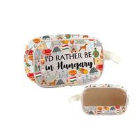 PYOUL Trousse de toilette transparente avec inscription « I'd Rather Be in Hungary », Être en Hongrie Mb