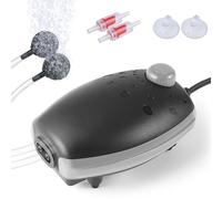 PYPABL 3W Pompe à Air pour Aquarium, 300L/H Bulleur Silencieux Réglable pour Aquarium, Pompe à oxygène puissante pour réservoir de Tortue de Poisson Jusqu'à 450L (Noir Gris)