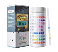 PYPABL Bandelettes de Test pour Aquarium 9 en 1, 120 Bandes Kit de Test d’Eau d’Aquarium, Rapide et Précis pour Aquariums d’Eau Douce et de Mer, détecte Fe CU NO₃ NO₂ Cl₂ GH TA KH pH