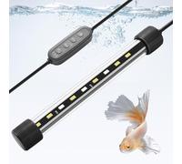 PYPABL Éclairage Aquarium Minuterie 18cm 4W, Rampe Led Aquarium Étanche IP68 Pour Plantes, Mode 24/7 Soleil/Lune, 3 Couleurs & Luminosité Réglables, Auto On/Off