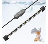 PYPABL Éclairage Aquarium Minuterie 28cm 6W, Rampe Led Aquarium Étanche IP68 Pour Plantes, Mode 24/7 Soleil/Lune, 3 Couleurs & Luminosité Réglables, Auto On/Off